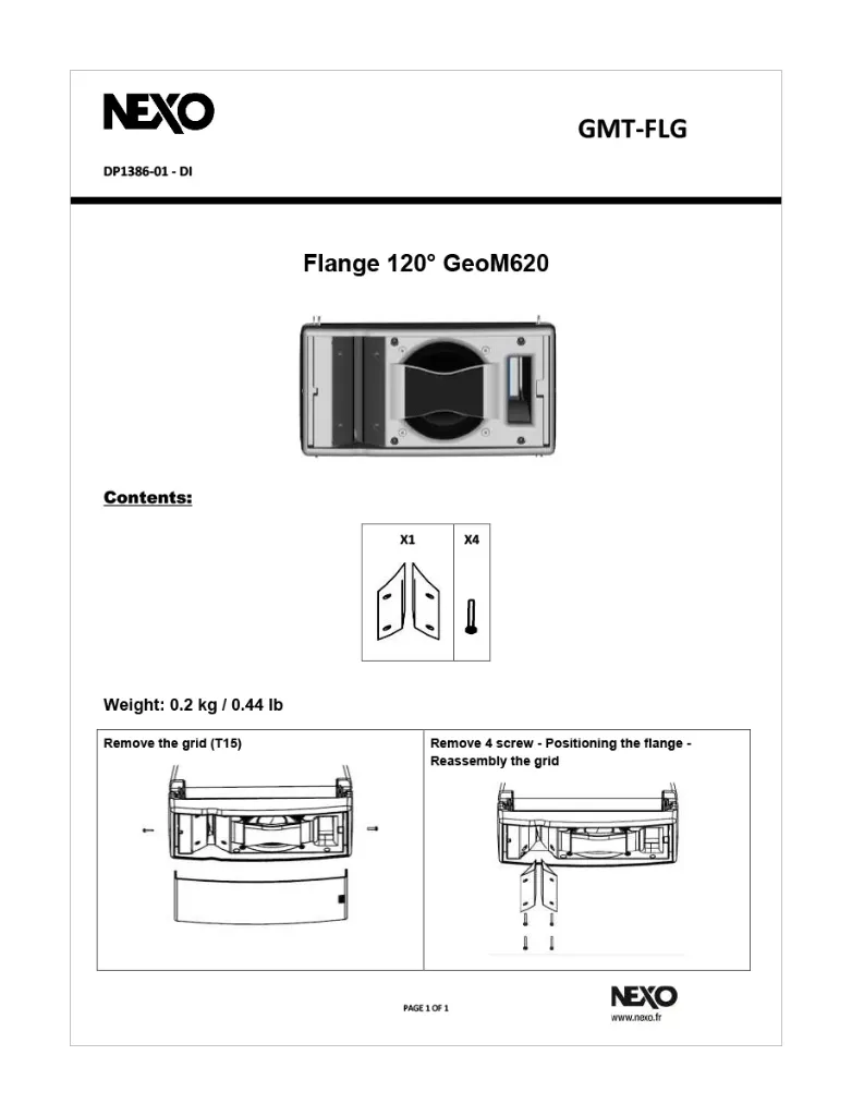 Nexo Geo M6 120° Flange Kit GMTFLG