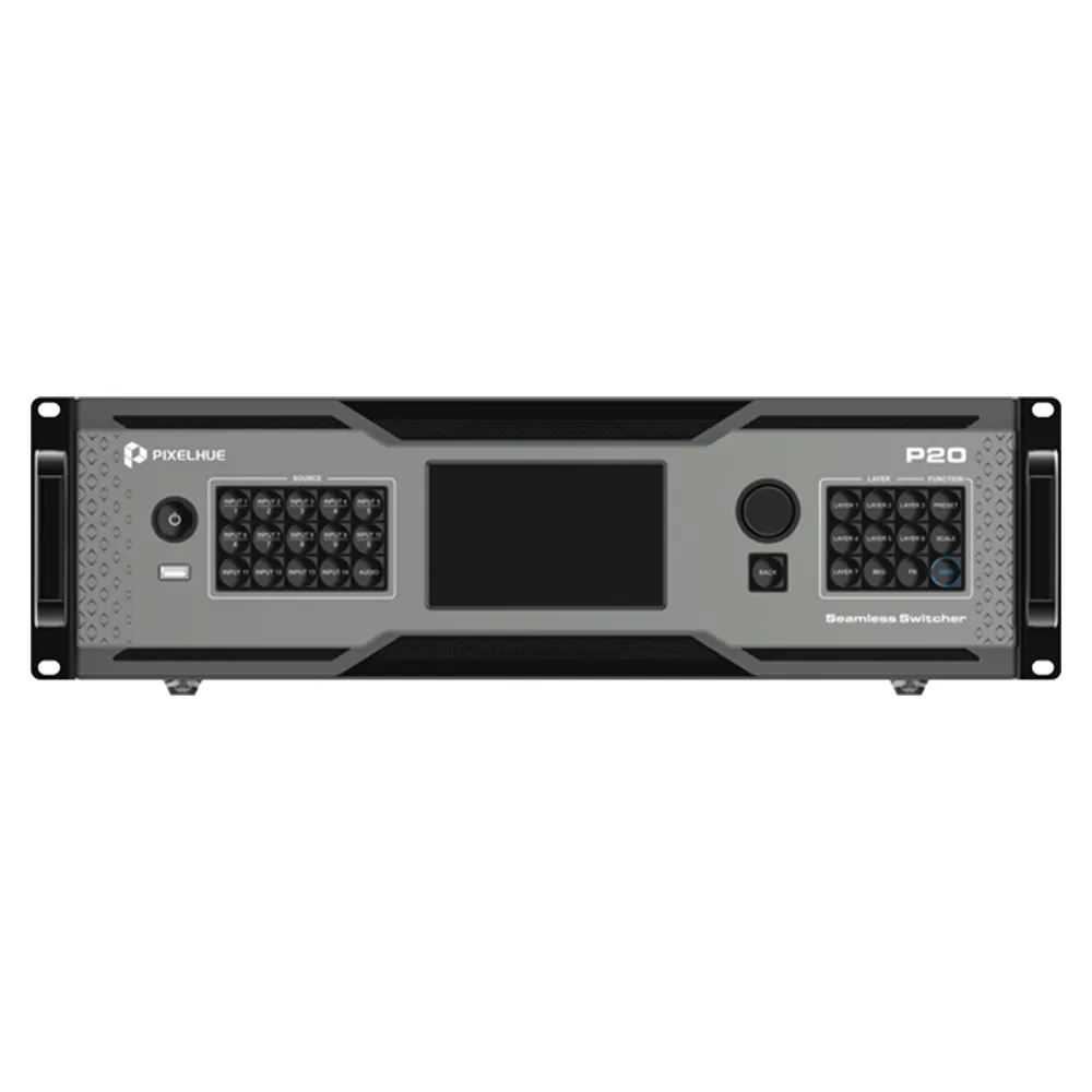 [PHP20] Pixelhue P20 Seamless Pressentation Switcher Inputs: 8 x DP 1.2 / HDMI 2.0 + 4 x 12G-SDI inputs with loop out Outputs: 8 x HDMI 2.0 (Standard - Non Dante)
